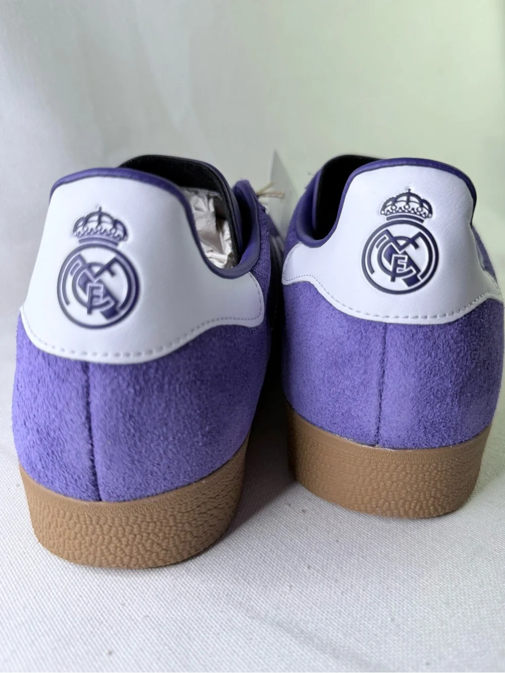 adidas Real Madrid Terrace Gazelle Low-Top Sneakers in Lavender & White
